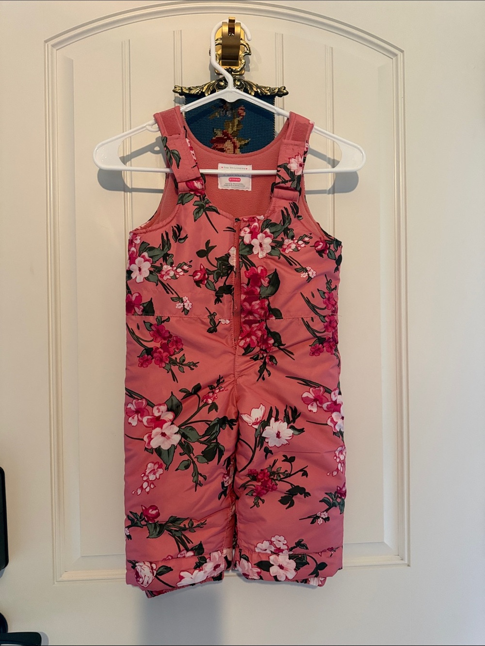 The Children's Place Pink Floral Girls' Insulated Overalls